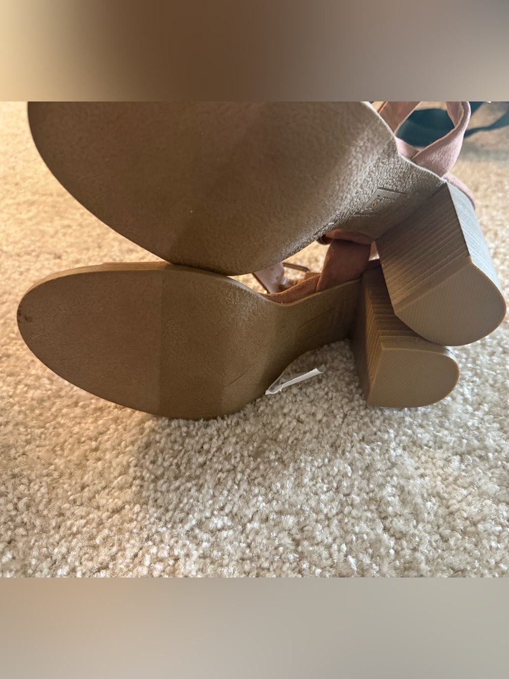 NEW brash tan sandal chunky heels - Picture 3 of 3